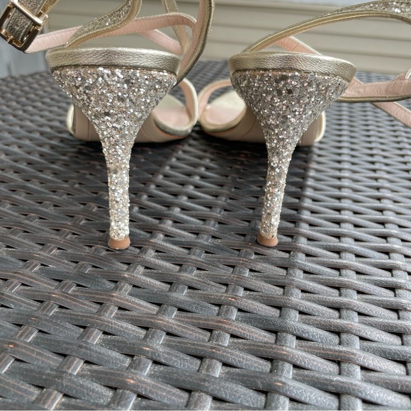 Sophia Webster Silver Glitter ‘Kamryn’ Mid Sandals in Champagne Glitter Size 40 - Picture 9 of 12